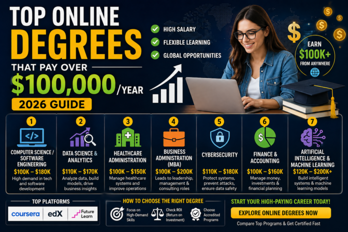 💰 Top Online Degrees That Pay Over $100,000/Year (2026 Guide)