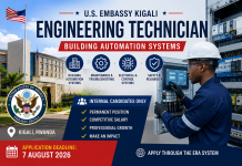 Engineering Technician (Building Automation Systems) Jobs at U.S. Embassy Kigali 2026 | Internal Recruitment โ Apply Before August 7 Engineering Technician (Building Automation Systems) Jobs at U.S. Embassy Kigali 2026 | Internal Recruitment โ Apply Before August 7