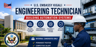 Engineering Technician (Building Automation Systems) Jobs at U.S. Embassy Kigali 2026 | Internal Recruitment – Apply Before August 7 Engineering Technician (Building Automation Systems) Jobs at U.S. Embassy Kigali 2026 | Internal Recruitment – Apply Before August 7