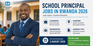 School Principal Jobs in Rwanda 2026: 3 Vacancies at Impactful Solutions Rwanda (ISR-CBC) – Apply Before August 2 School Principal Jobs in Rwanda 2026: 3 Vacancies at Impactful Solutions Rwanda (ISR-CBC) – Apply Before August 2